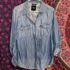 4/$30 Denim Button-Up Blouse